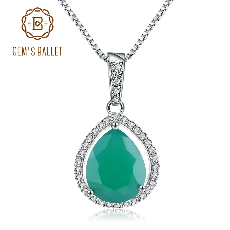 Женский кулон в форме капли GEM'S классический из серебра 925 пробы с натуральным