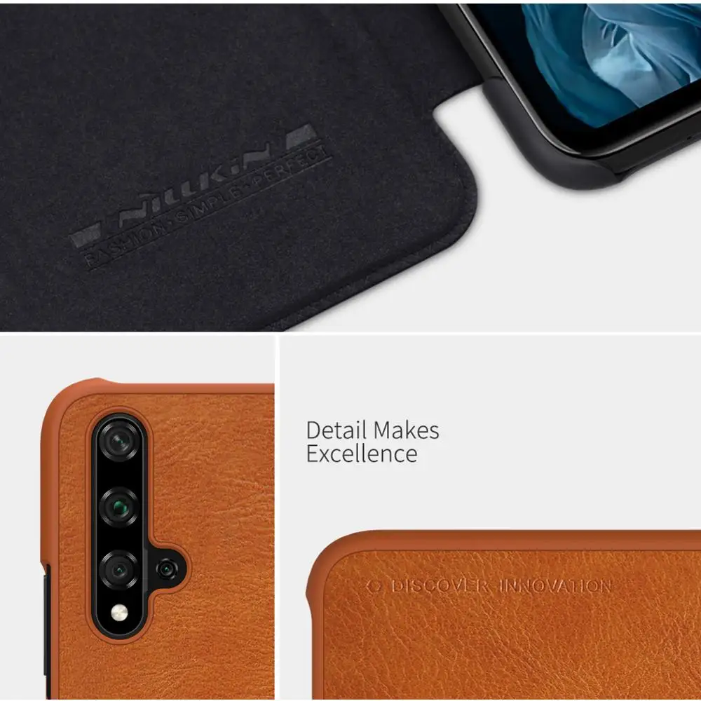 Чехол для Huawei Honor 20 Pro чехол Nillkin QIN с откидной крышкой и карманом карт кожаный |