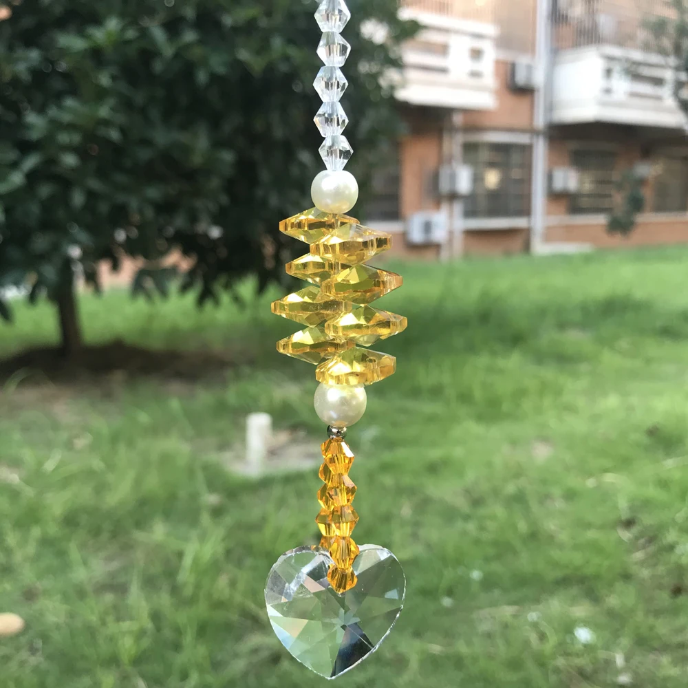 1 шт. Хрустальное стекло Чакра Сердце Suncatcher люстра призматические кристаллы