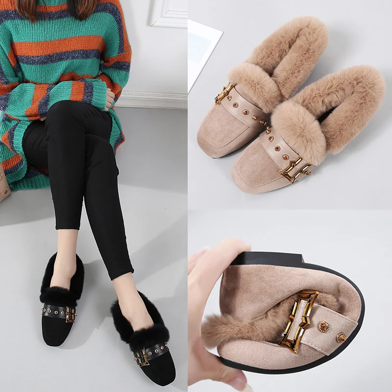2018 Winter New Fashion Shoes Lazy Outdooe Low Heels Casual Women Large Size 42 Mujer |