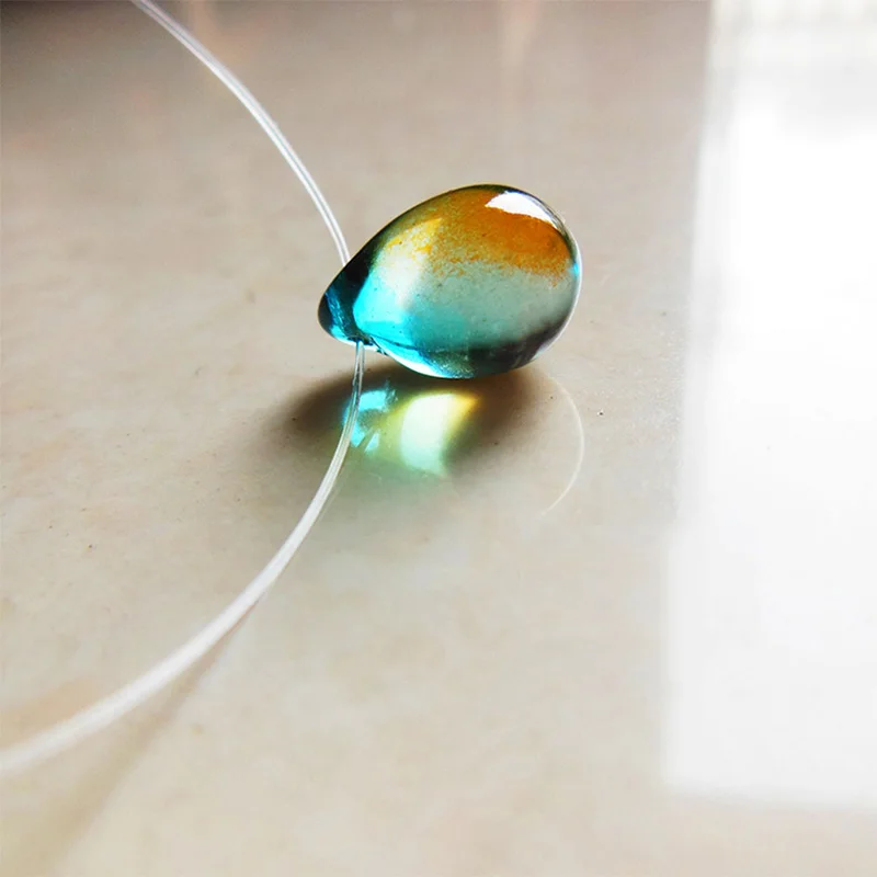 Orange Green LNRRABC модные капли* леска русалка слезы женщины личности кулон ожерелье Модные ювелирные изделия - Окраска металла: Orange Green