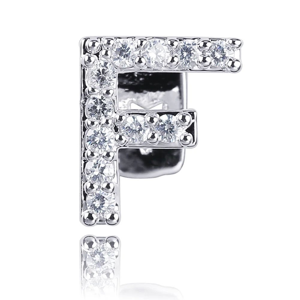 JINAO, новинка, хип-хоп, 26 букв, золото, серебро, зубы, Grillz, все, Iced Out, Micro Pave CZ зубья, грили с силиконом для рождественского подарка - Окраска металла: F