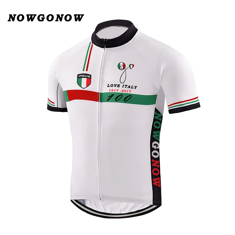 only jersey OEM Для мужчин Велосипеды Джерси Белый комплект Италия мультфильм одежда спортивная одежда дорога MTB Майо nowgonow гель Pad Биб шорты в 2-х стилях - Цвет: only jersey