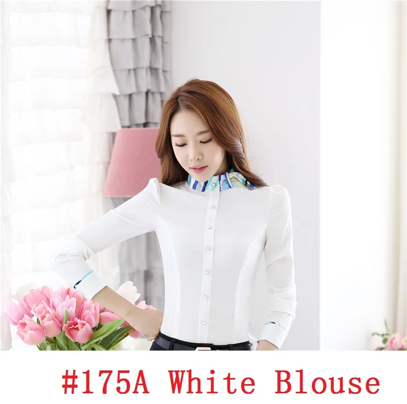White Blouse 5 Весна Осень формальные тонкие модные платья костюмы с блузкой и платьем для женщин офисная Рабочая одежда салон красоты блейзеры наряды красный - Цвет: White Blouse 5