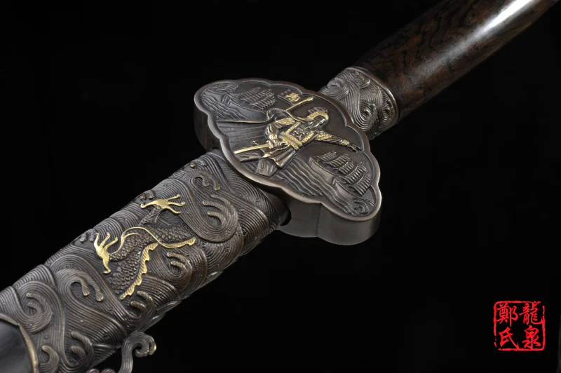 Chinese Traditional Sword Red Bronze With Gold Folded Steel Blade Handmade Craft Martial Art ChengGong Jian New Brand Supply