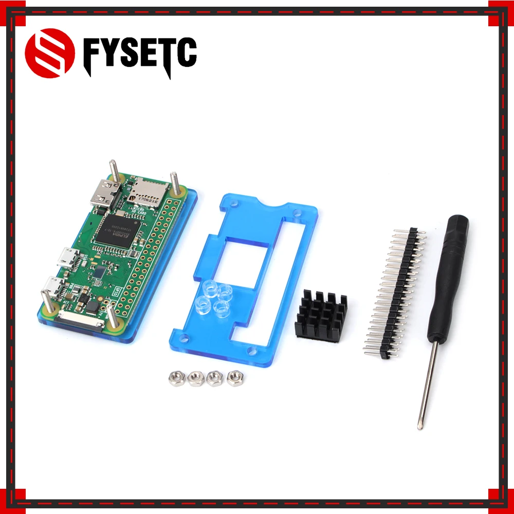Raspberry Pi Zero W 4 в 1 комплект синий акриловый чехол + теплоотвод отвертка разъем GPIO для