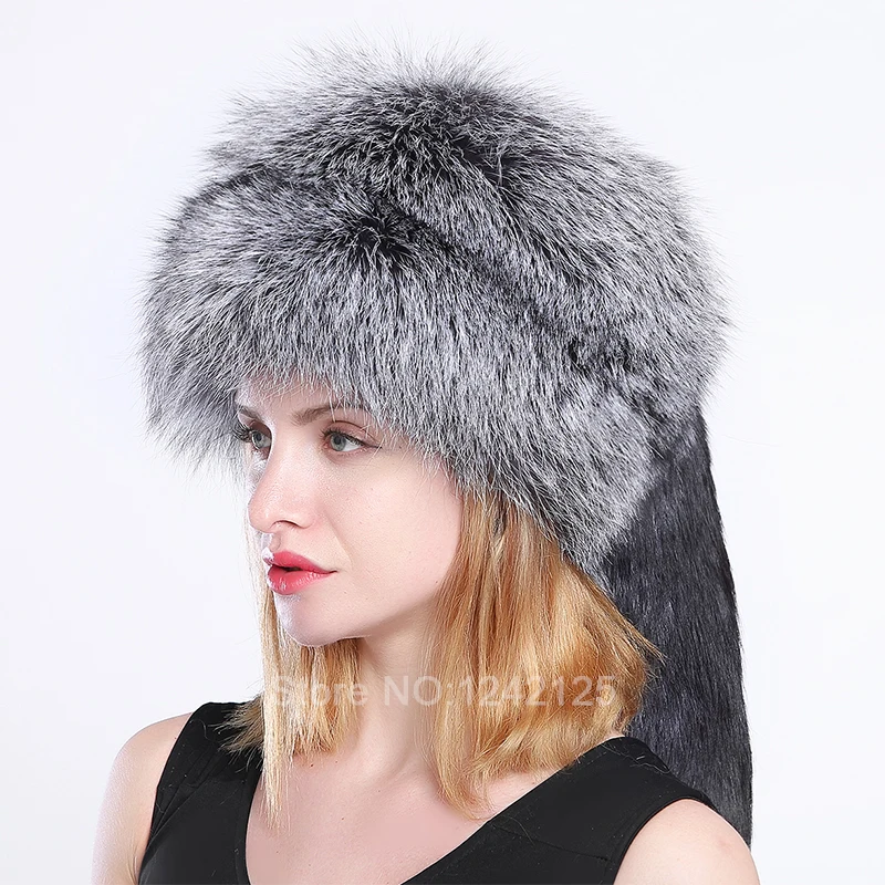 Новая зимняя женская утепленная девочек меха лисы шляпа родитель-ребенок