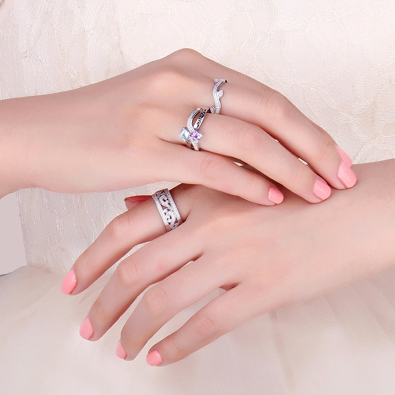 Женское кольцо из стерлингового серебра 925 пробы JewelryPalace CZ обручальное на