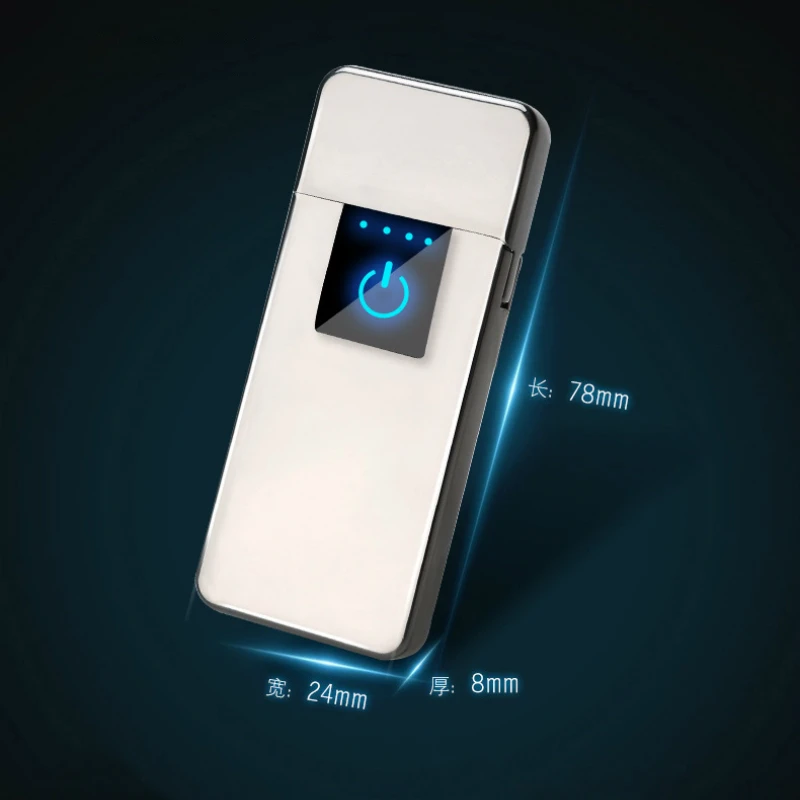 Ультратонкая USB Зажигалка для сигарет перезаряжаемая ветрозащитная