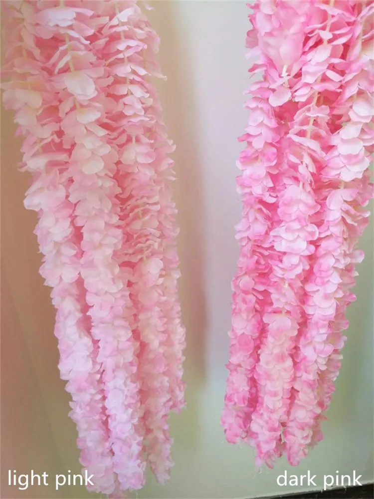 

New Arrival Wedding Supplies Artificial Silk Flower Rattan 1 Meters Long Orchid Wisteria Vine For Holiday Festive Decoration Pro