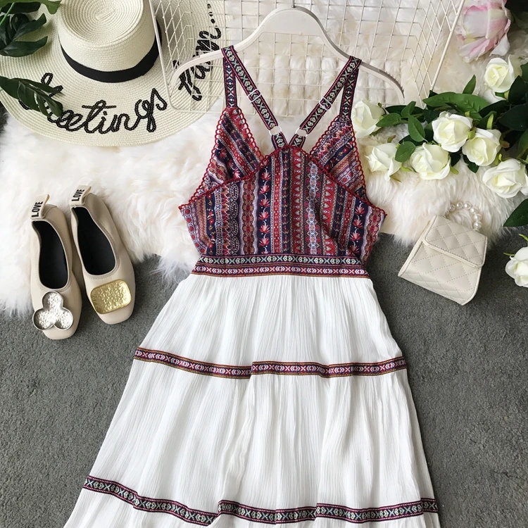 2019 Новое модное женское платье пляжное летнее богемный в этническом стиле