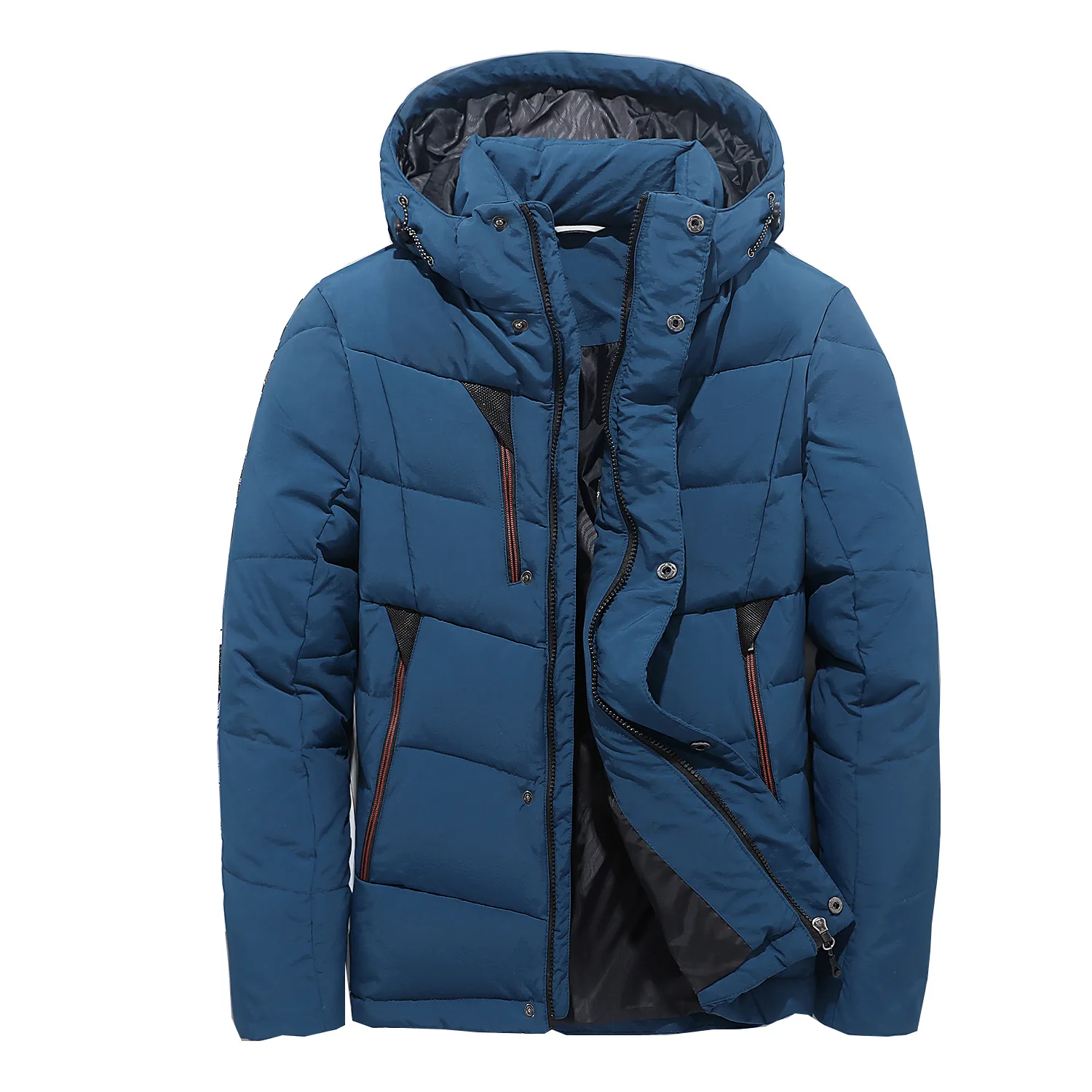 2018 Высокое качество зимние куртки с капюшоном на утином пуху мужские теплые