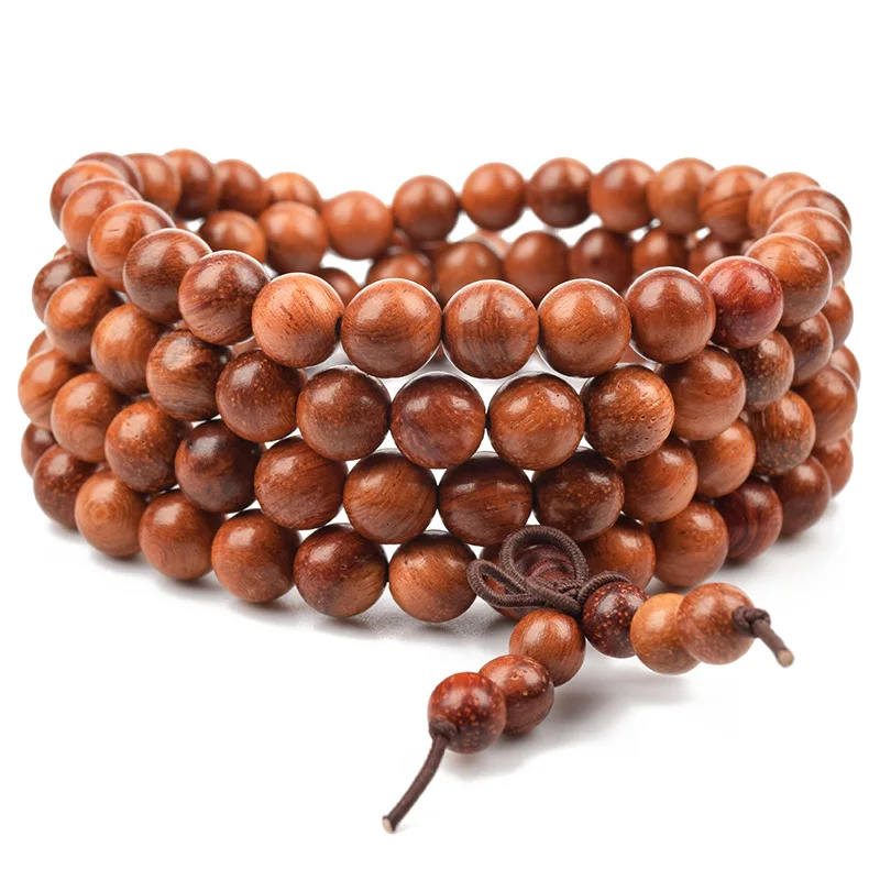 Браслеты из натурального розового дерева с бусинами Будды женские и мужские