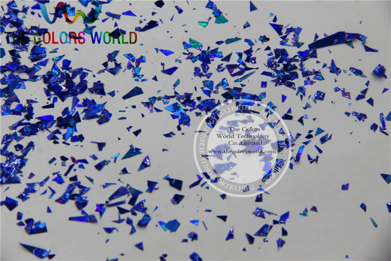 Голографический лист TCA705 из майлара ярко-синего цвета случайный размер хлопьев