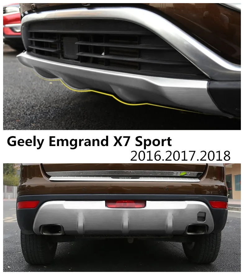 

Car BUMPER Plate For Geely Emgrand X7 Sport 2016.2017.2018 BUMPER GUARD High Quality Stainless Steel Front+Rear Auto Accessories