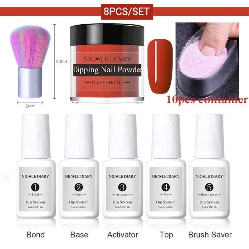 set 13 NICOLE дневник матовый Dip порошок для ногтей набор 10 г красочные окунания ногтей блеск набор натуральный сухой хром пыль пигмент украшения - Цвет: set 13