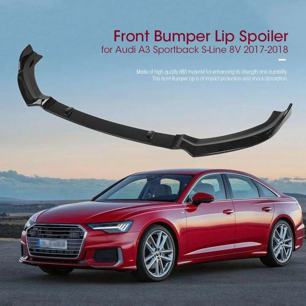 Для S3 Стиль ABS передний бампер спойлер универсальный для Audi A3 S-Line 8V