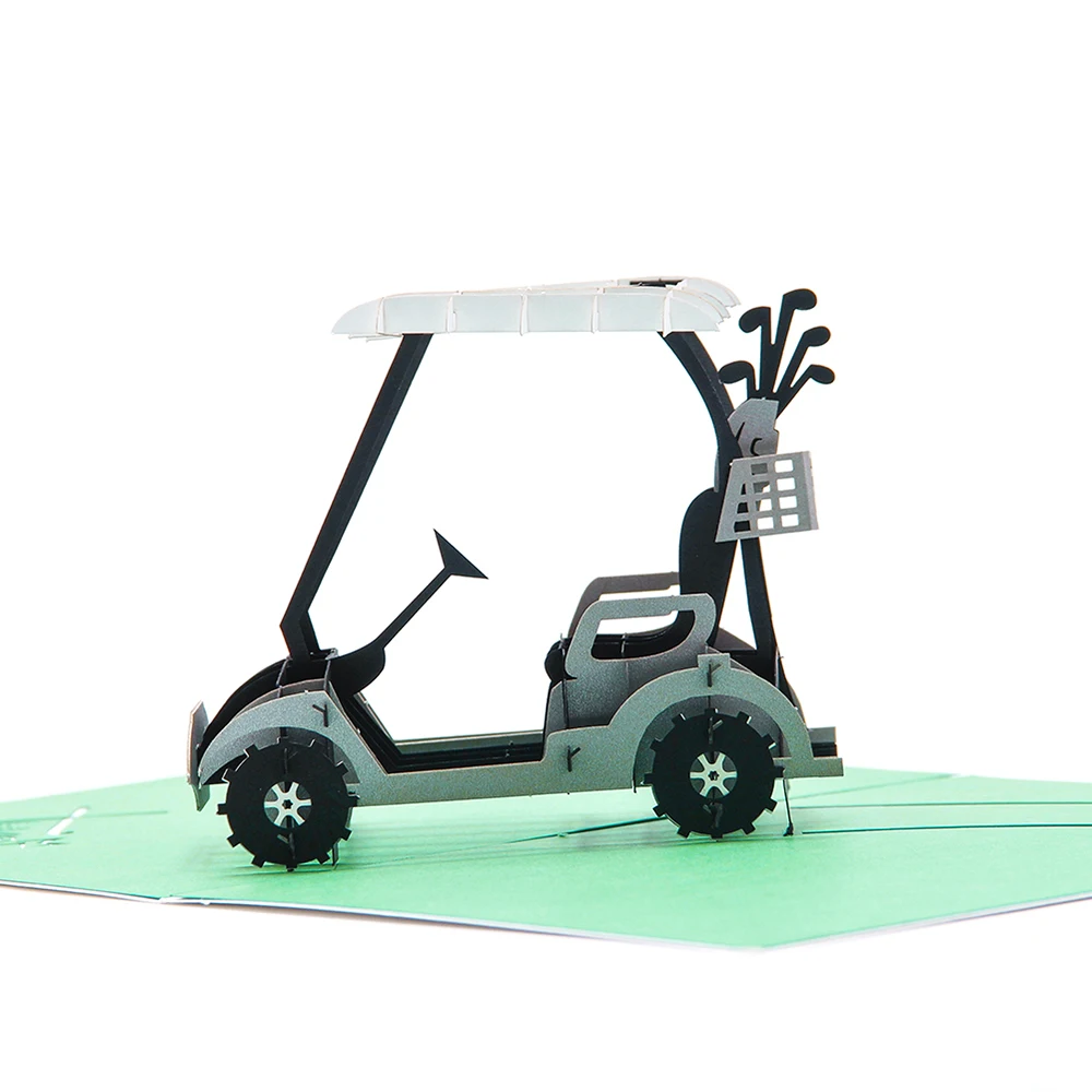 Golf cart dies 3D pop up поздравительная открытка лазерная резка конверт полые резные