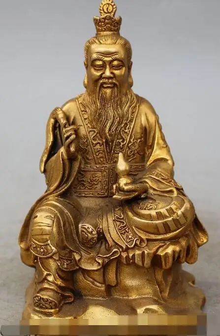 7 &quotКитайский даосизм Латунное сиденье Лотос Властелин Лао цзы Jun priest