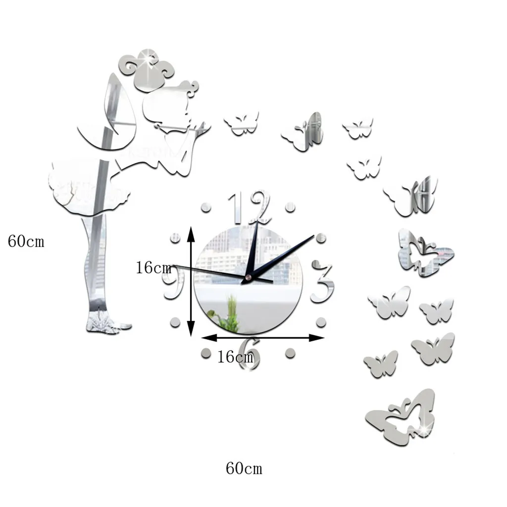 Съемный Ангел бабочка зеркало наклейки на стену Наклейка Искусство ПВХ Домашний