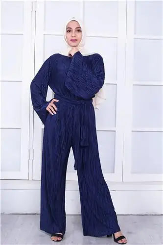 Мусульманские исламские женщины комбинезоны Мода роговым рукавом Пояс