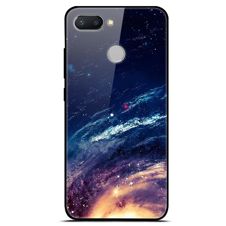 36 Чехол из закаленного стекла для Xiaomi Redmi 6, чехол с изображением планеты космоса, стеклянный чехол на заднюю панель для Xiaomi Redmi 7, 6, A, 7A, 6A, чехол для телефона Redmi6 - Цвет: 36