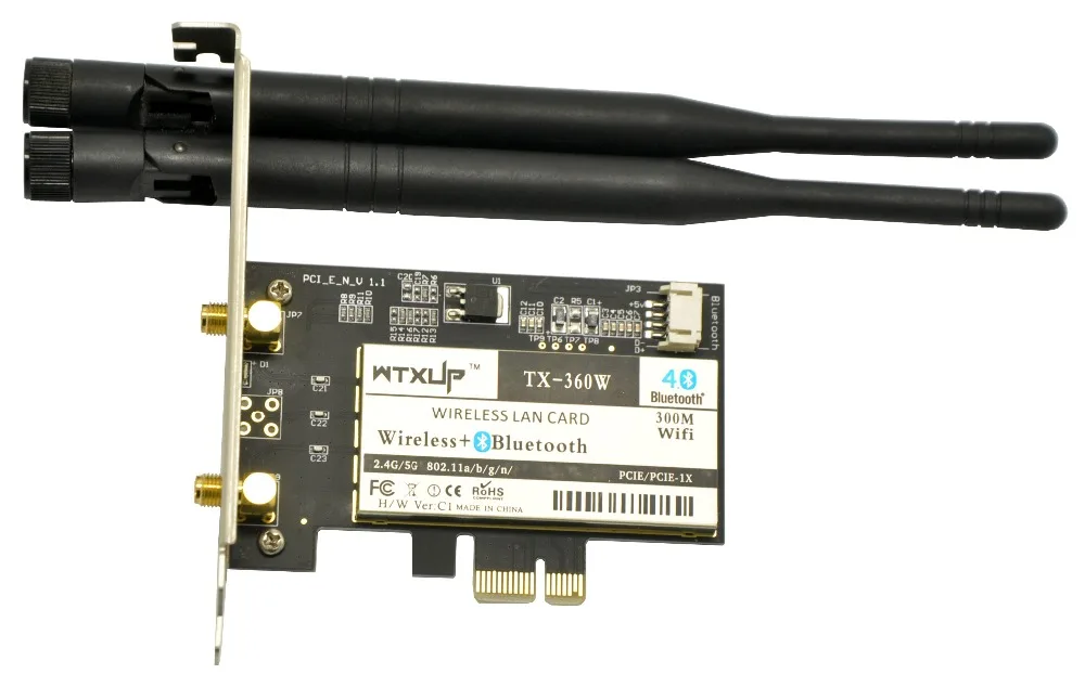 WTXUP AR5B22 двухдиапазонный 300 Мбит/с беспроводной PCI-E WiFi адаптер с Bluetooth 4 0 BT для Atheros PCI