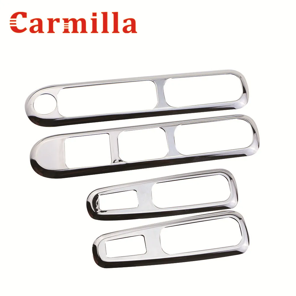 Carmilla 4 шт./компл. Автомобильная панель стеклоподъемника ABS Хромированная