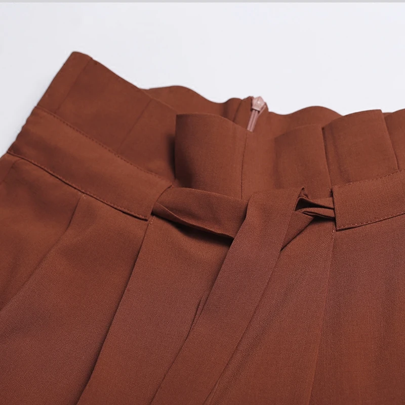 Модный прямой повязки брюки Для женщин офисные 2018 Высокая талия летние штаны