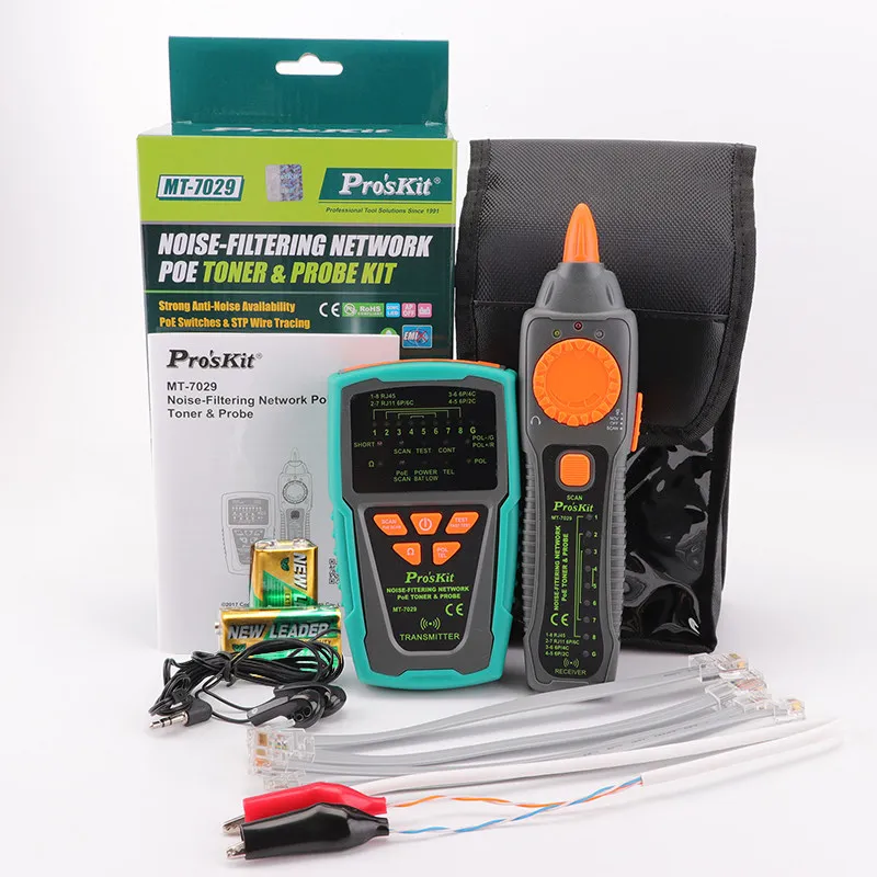 

Pro'sKit бренд MT-7029-C Шум-фильтрации кабельной сети PoE тонер зонд тестер