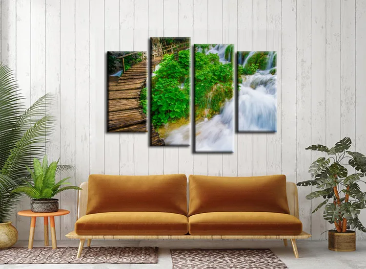 Рамку 4 шт. Печать холст пейзаж серии планка дороге печати современного дома