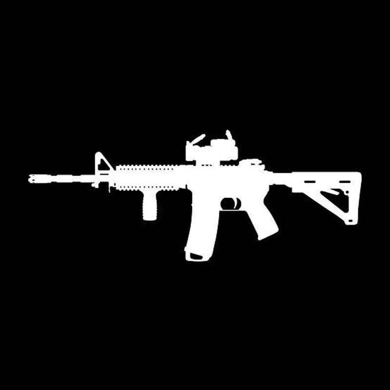 

22.8*9.2CM (Left)M-16 AR-15 Car Sticker Vinyl Decals Motorcycle Car Styling Black Silver C2-0554