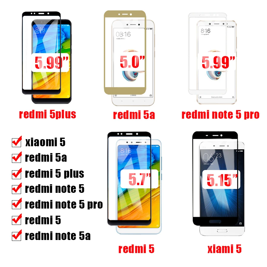 Защитное стекло для Xiaomi Redmi mi note 5a a 5 plus pro защитная пленка экрана xiomi note5 ksiomi