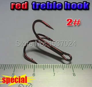 

2015new fishing treble hooks size:2# big three anchor hooks quantity:20pcs/lot special red color!!!
