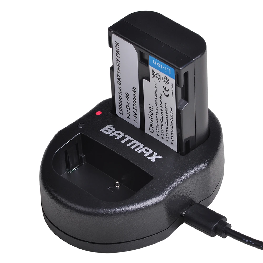 Цифровой аккумулятор Batmax 1 шт. 2600 ма/ч DLI90 + USB двойное зарядное устройство для PENTAX 2