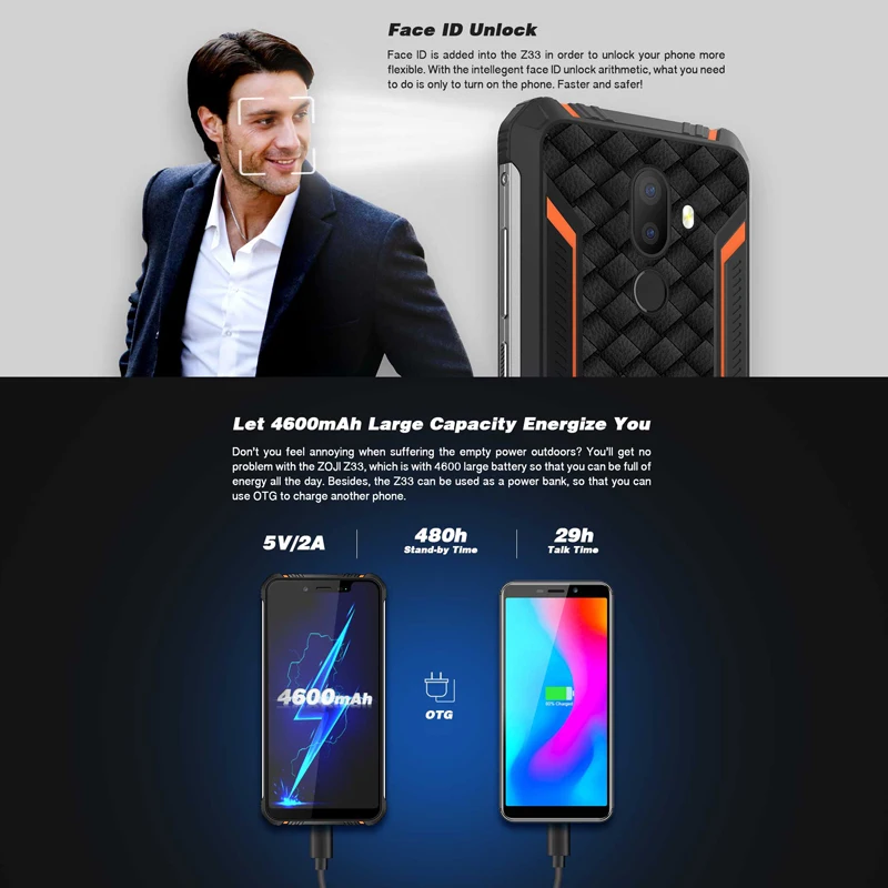Оригинальный HOMTOM зоджи Z33 Android 8 1 MT6739 5 ГГц quard Core 85 &quotLTE 4600 мА/ч 8MP &amp 13MP Камера