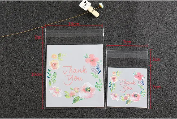 10x10cm Mini plastic cookie packaging bag opp self adhesive bags Transparent gift Self sealing candy Flower pouch 100pcs | Дом и сад