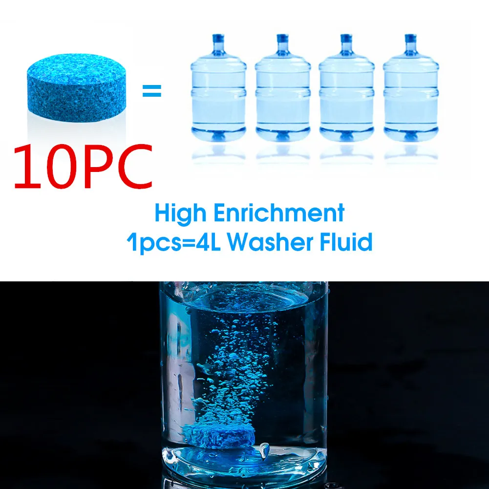 10 pcs Car Windshield Cleaner Wiper Washer 40L Glass Screen Detergent Fluid Solid Concentrated Effervescent Tablets Window clean