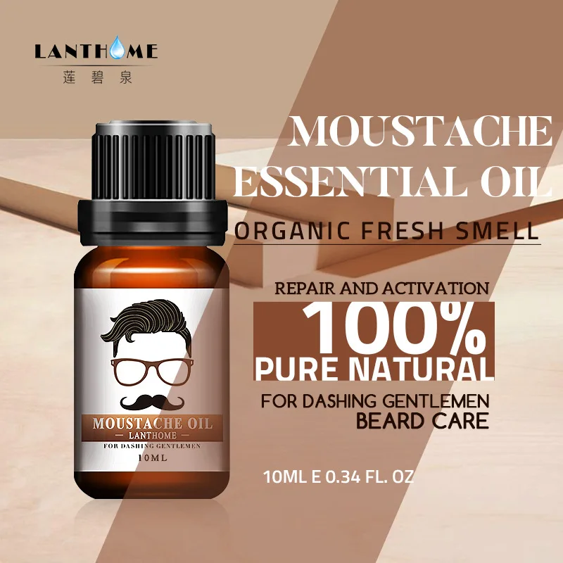 Lanthome 100% натуральный масло для роста бороды увлажнение волос на лице усов укладки