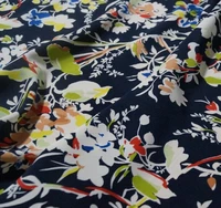 new fashion small suihua polyester fabric dress vertical flower print shirt tailor diy dare hand cloth