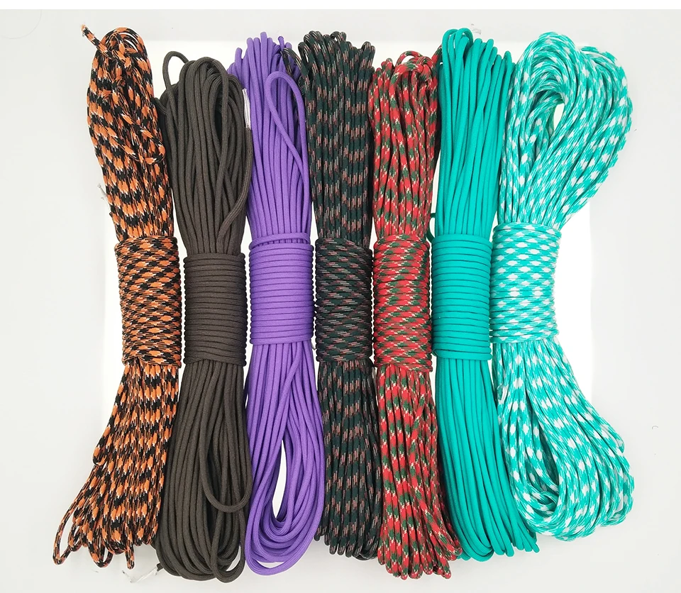 YOUGLE Paracord 550 100 футов паракордовая веревка Mil Spec type III 7 нитей набор для выживания Оборудование палатка ветряная веревка 46-52