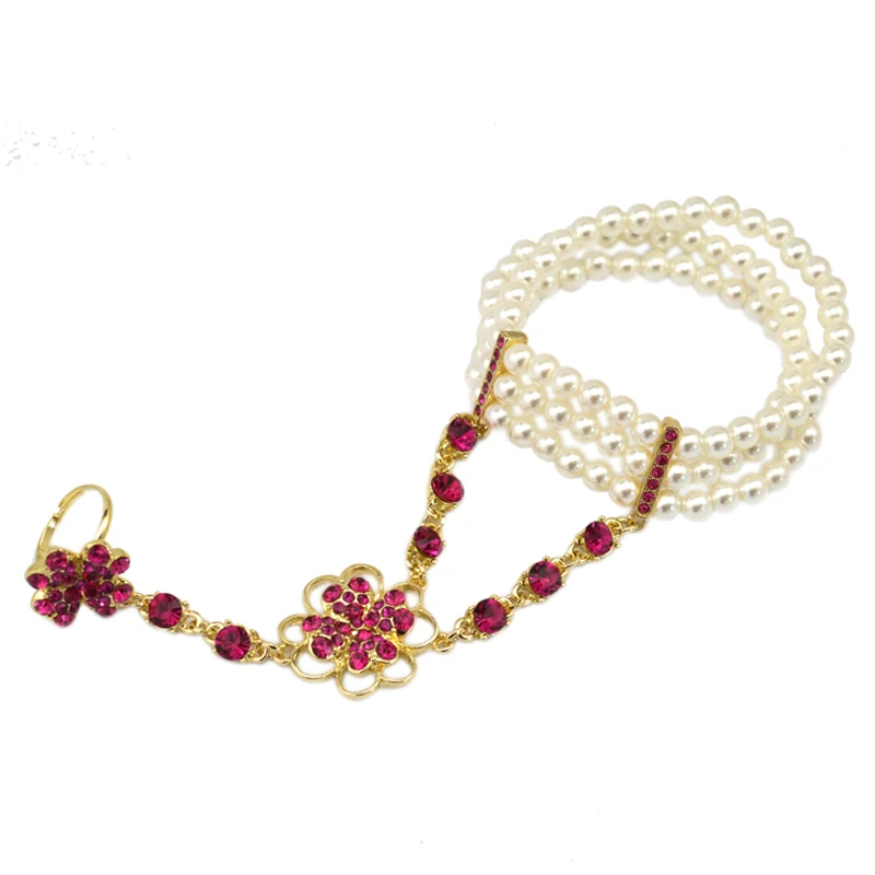 Браслет с цепочкой и жемчугом Happy Clovers для девочек модный аксессуар свадьбы