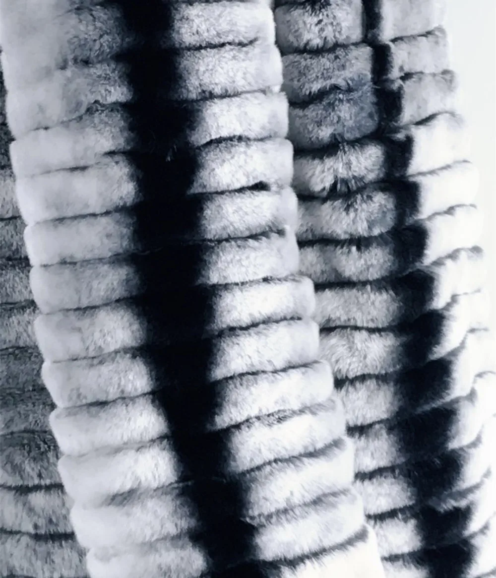 S-4XL Winter Warm Stand Collar Real Rex Rabbit Fur Coat Chinchilla Color Women Fur Coat And Jacket