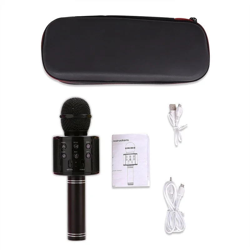 black WS858 беспроводной Bluetooth микрофон караоке динамик высококлассная версия микрофон KTV плеер телефон микрофон для компьютера сценической конференции - Цвет: black