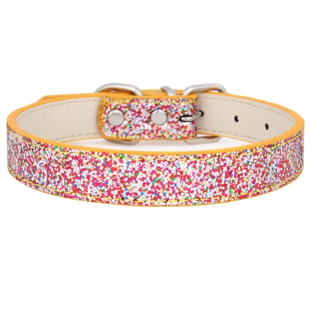 Bling из искусственной кожи дизайнерские кошачий собачий ошейник с красочным узором ремешок для щенка для малых и средних собак собаки чихуахуа ошейники для собак, Прямая поставка