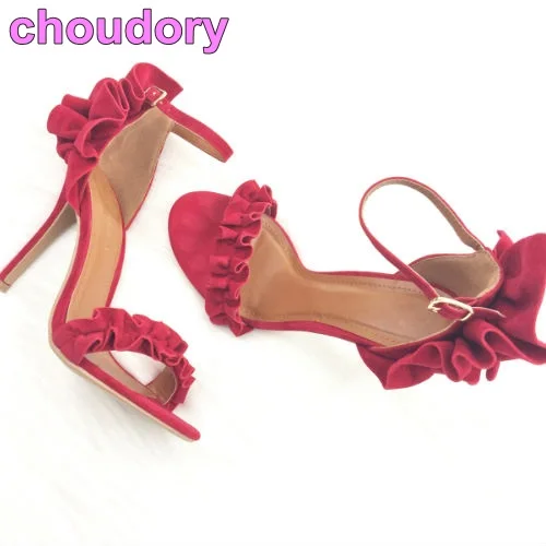 Лидер продаж 2017 женские туфли-лодочки на шпильках обувь-гладиаторы из замши