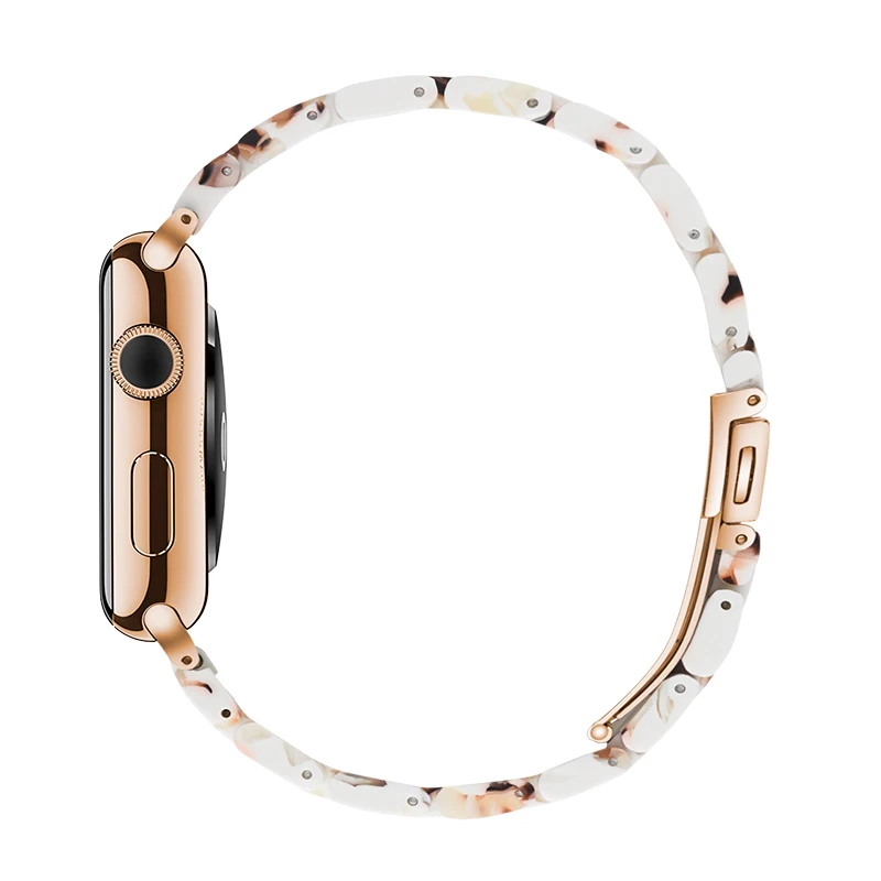 Имитация Керамика ремешок для наручных часов Apple Watch 1/2/3/4/5 38 мм/42 мм наручных часов Iwatch, браслет на запястье смола ремень аксессуары для часов Ремешок для часов