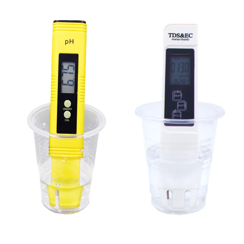 2 шт. цифровой 0,0-14,0 рН-метр тестер 0-9990ppm Цифровой TDS EC lcd Чистота воды PPM аквариумный фильтр скидка 20 - Цвет: PH TDS EC meter