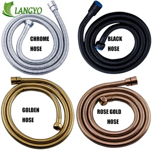 Хромированныйрозовое золотозолотойчерныйАнтичный высококачественный армированный гибкий шланг для душа из нержавеющей стали 1,41,5 м, аксессуары для ванной комнаты