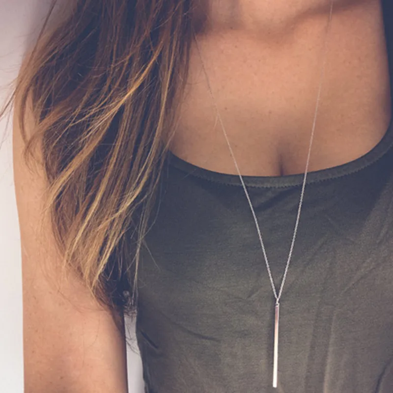 Классический Простой Модный кулон ожерелье полый Девушка длинная связь медная